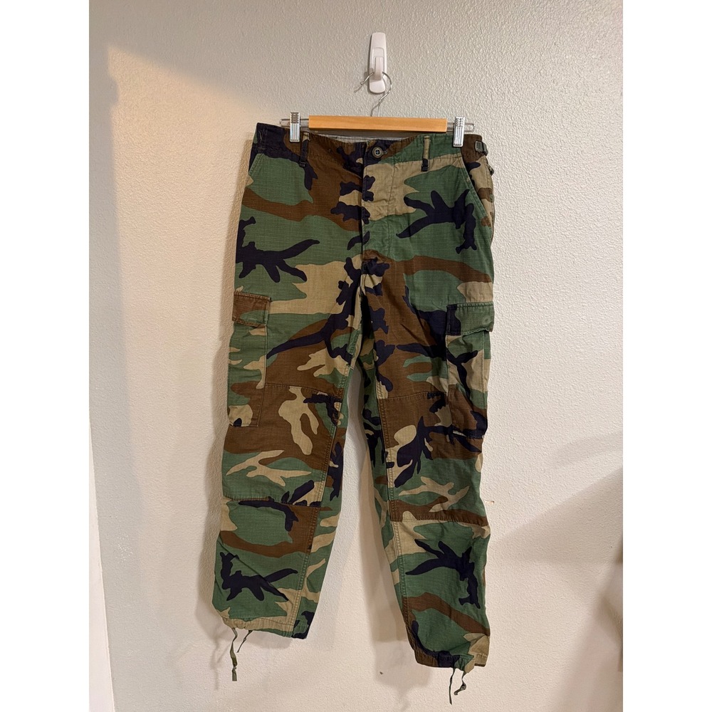 Military Cargo Pants Mens Small Woodland Camo Ripstop Tactical Trousers BDU